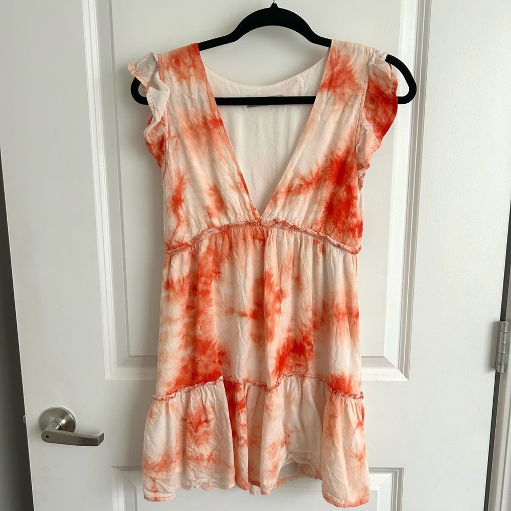 orange short sun dress